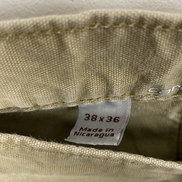 Carhartt Mens 38-36 Double Knee Staight Fit 5 Pocket Beige Relax Fit Work Pants - Picture 7 of 9
